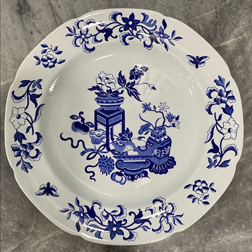 Spode Blue and White Floral Plate. 10 1/4” Dinner Plate. Made in England.